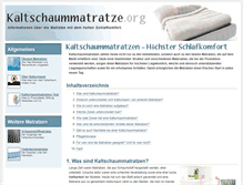 Tablet Screenshot of kaltschaummatratze.org